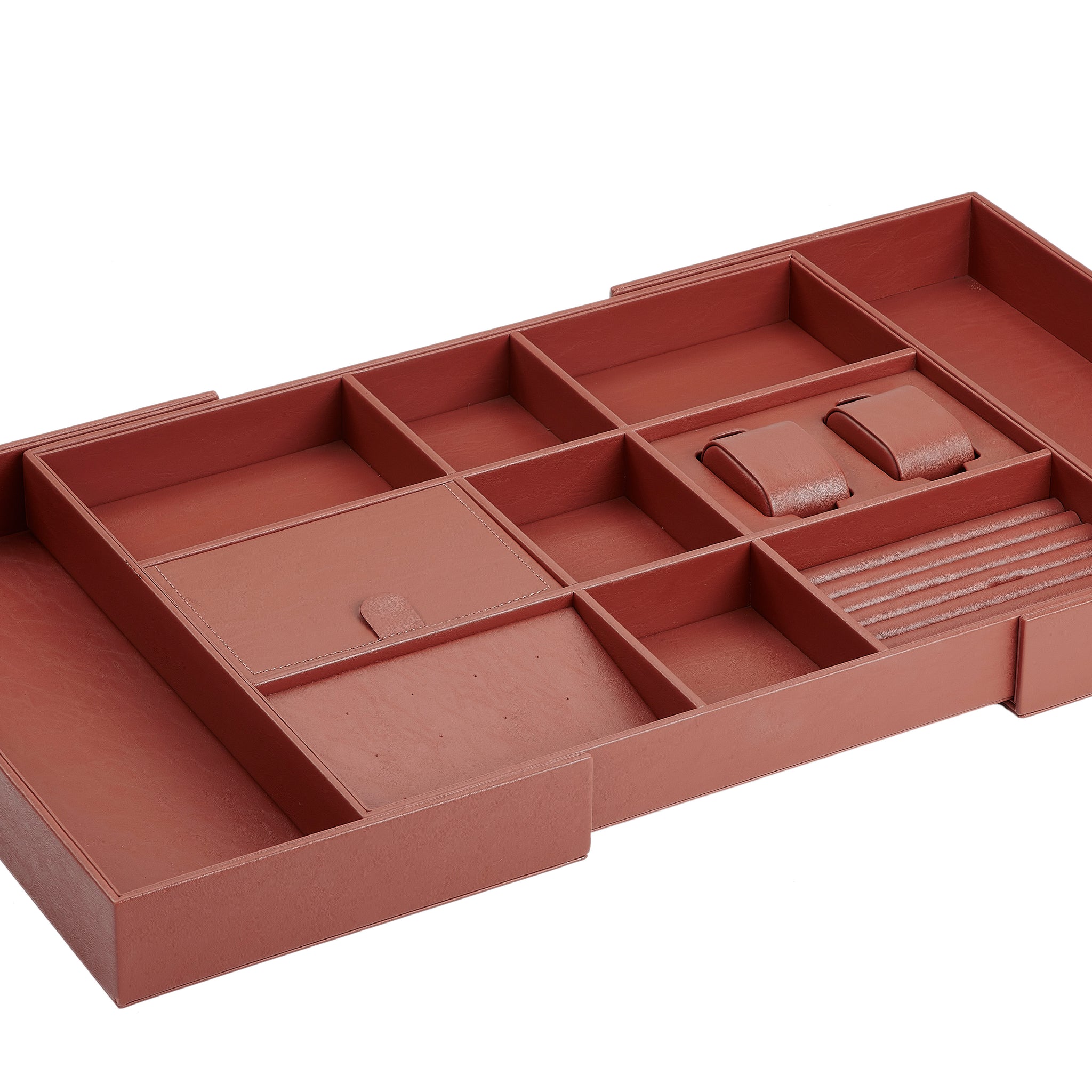 Expandable Leather Sorting Box - Lucente Series