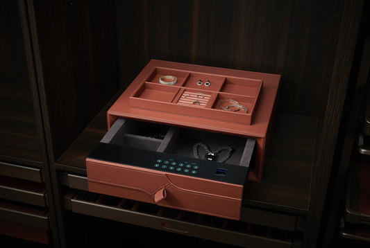 Leather Drawer With Password - Lucente Series